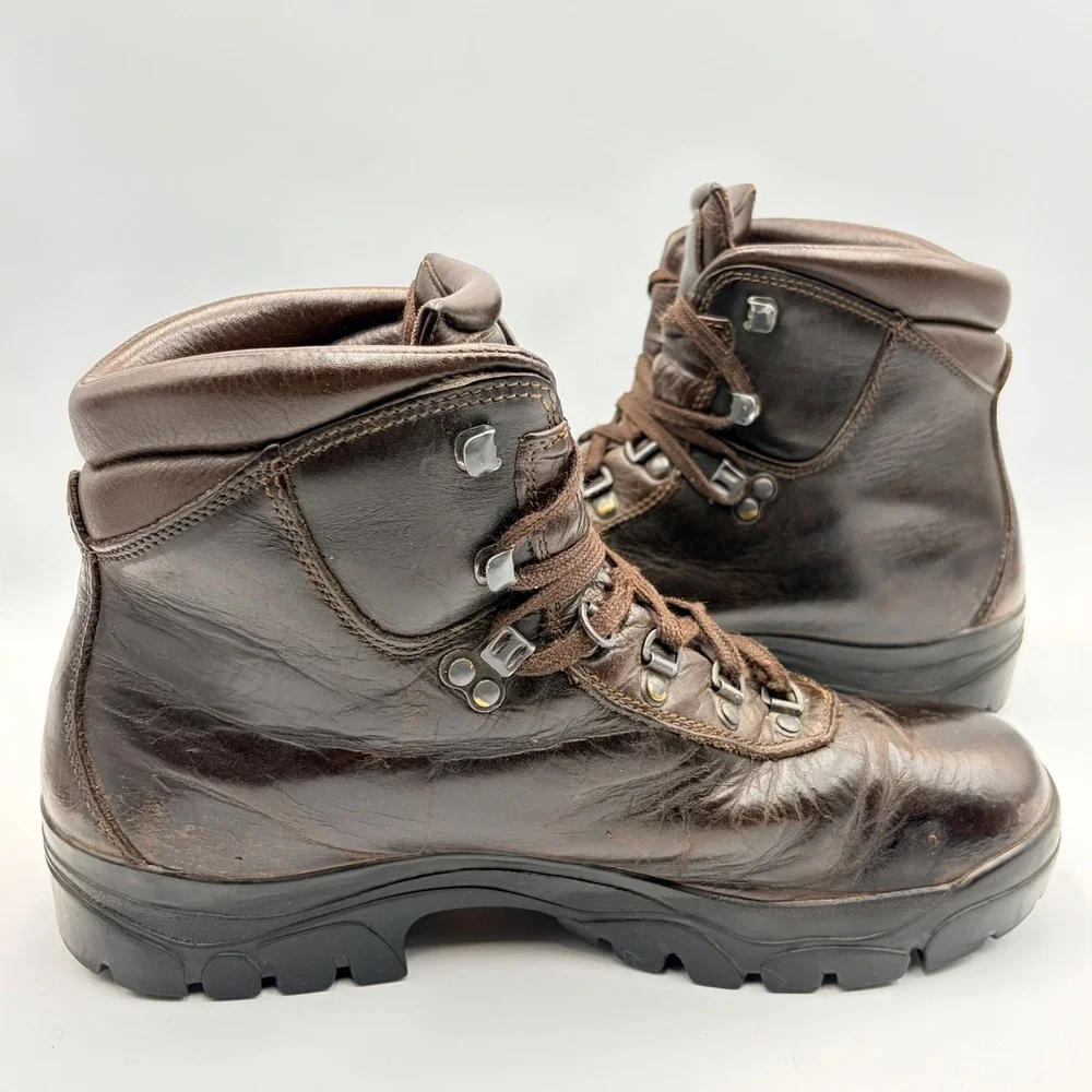 Vintage Cabelas Gore-Tex Leather Hiking Boots Brown Vibram Mens 9.5 Womens 11‎